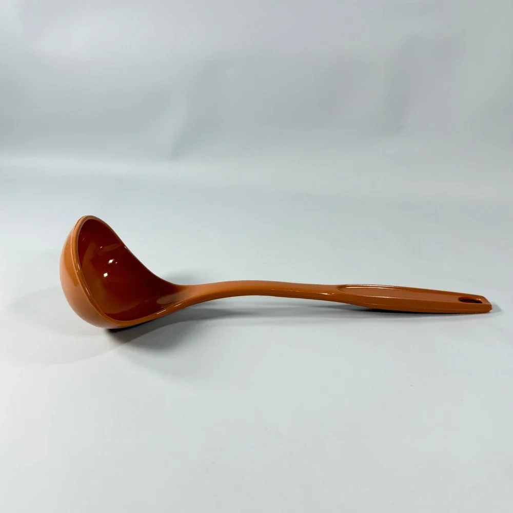 VTG Foley Soup Ladle Kitchen Tool Orange Nylon Plastic MCM Retro Serving Spoon